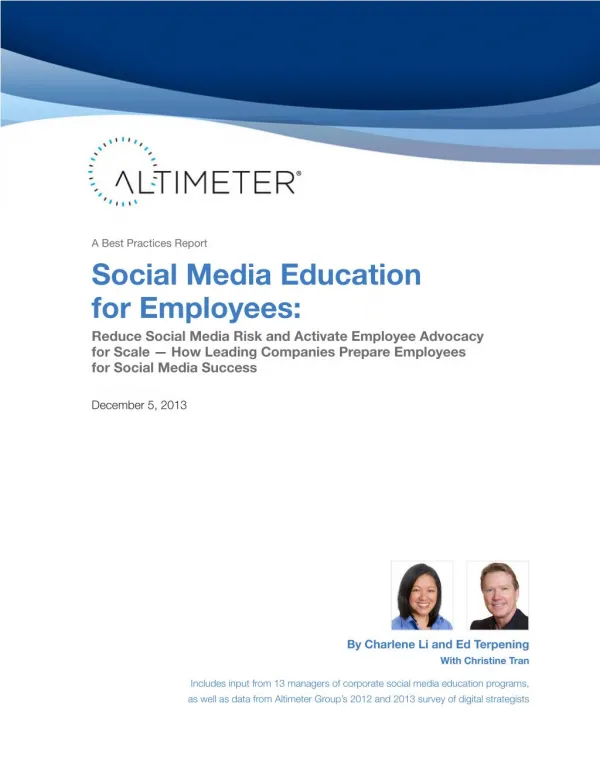 [Report] Social Media Education for Employees, by Charlene Li and Ed Terpening
