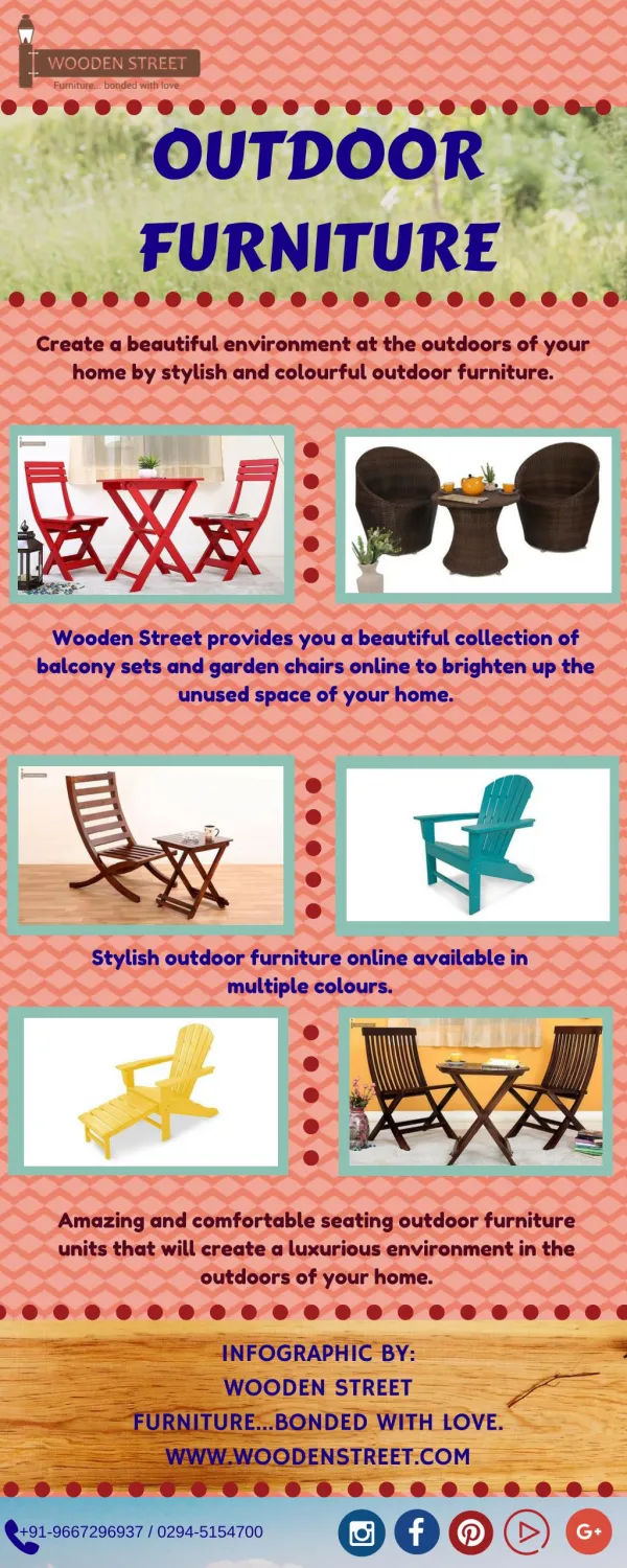 Buy Best Quality Outdoor Furniture Online - Wooden Street