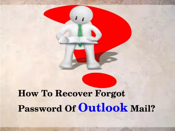 How To Recover Forgot Password Of Outlook Mail?