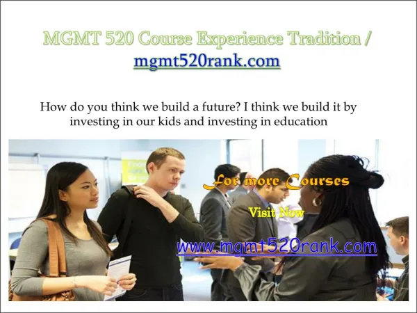 MGMT 520 Course Experience Tradition / mgmt520rank.com