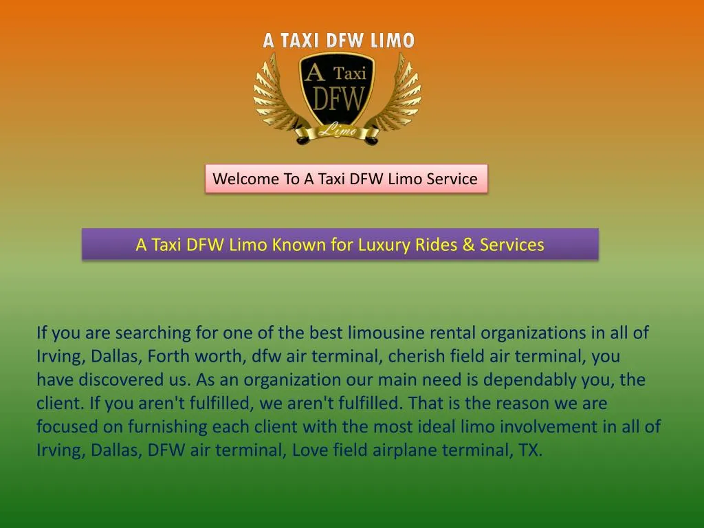 welcome to a taxi dfw limo service