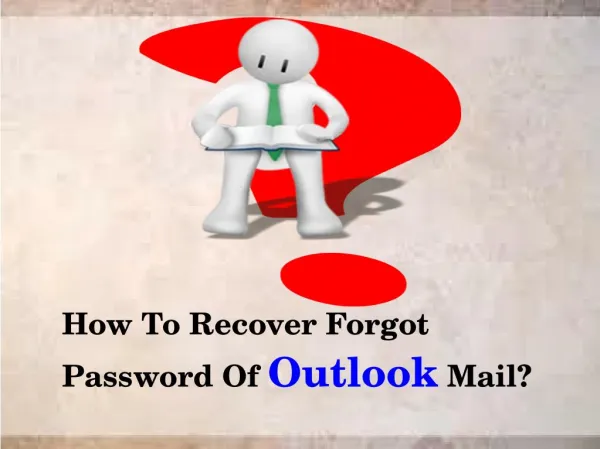 How To Recover Forgot Password Of Outlook?