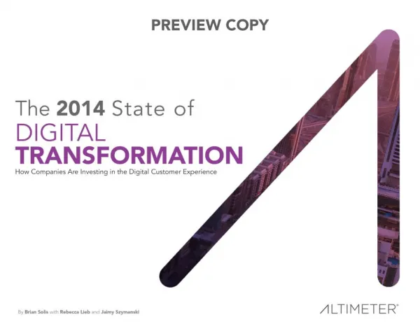 [Report] The 2014 State of Digital Transformation, by Altimeter Group