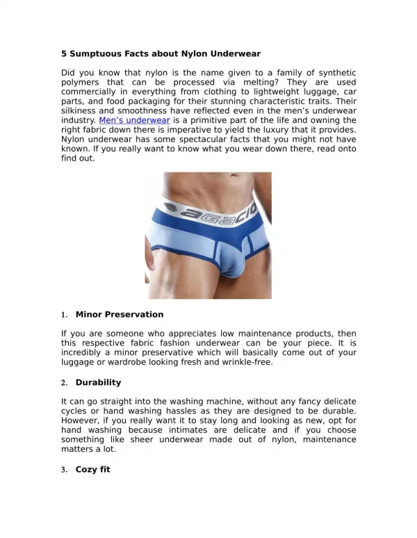 5 Sumptuous Facts about Nylon Underwear