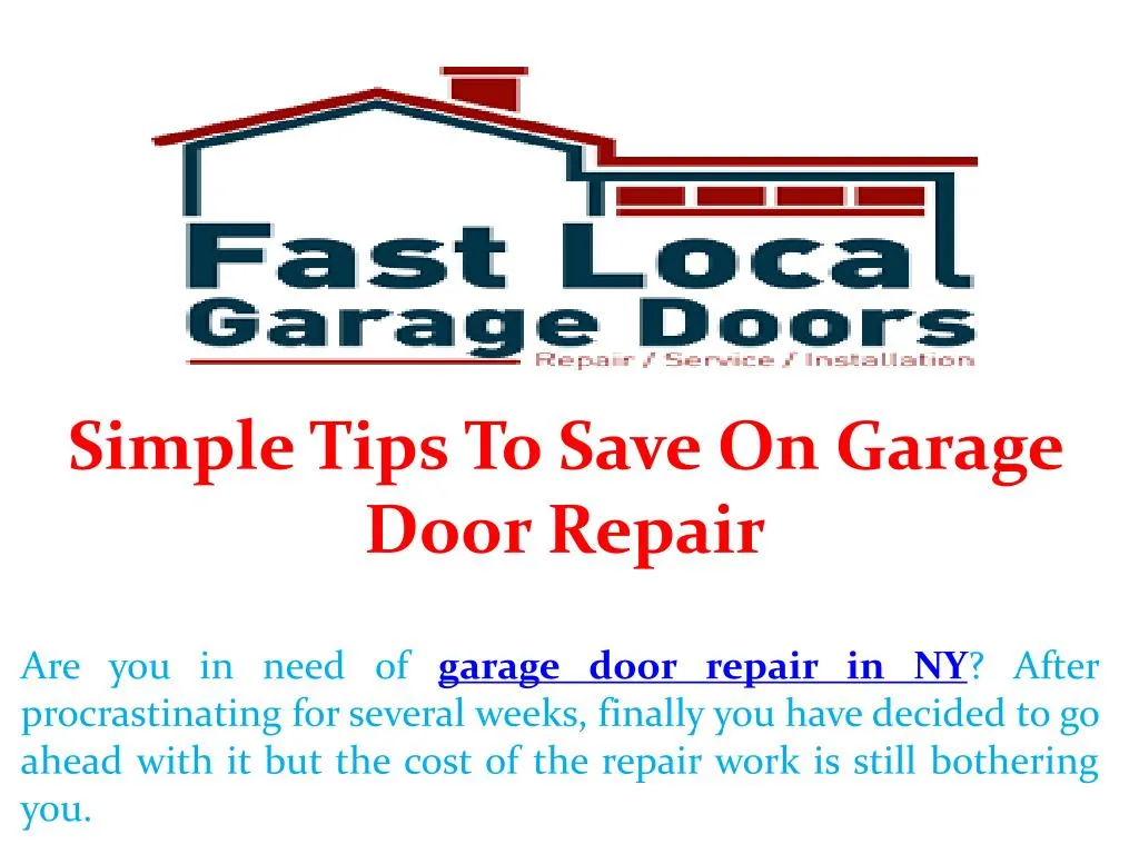 simple tips to save on garage door repair