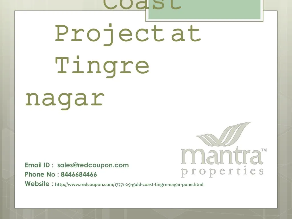 29 gold coast project at tingre nagar