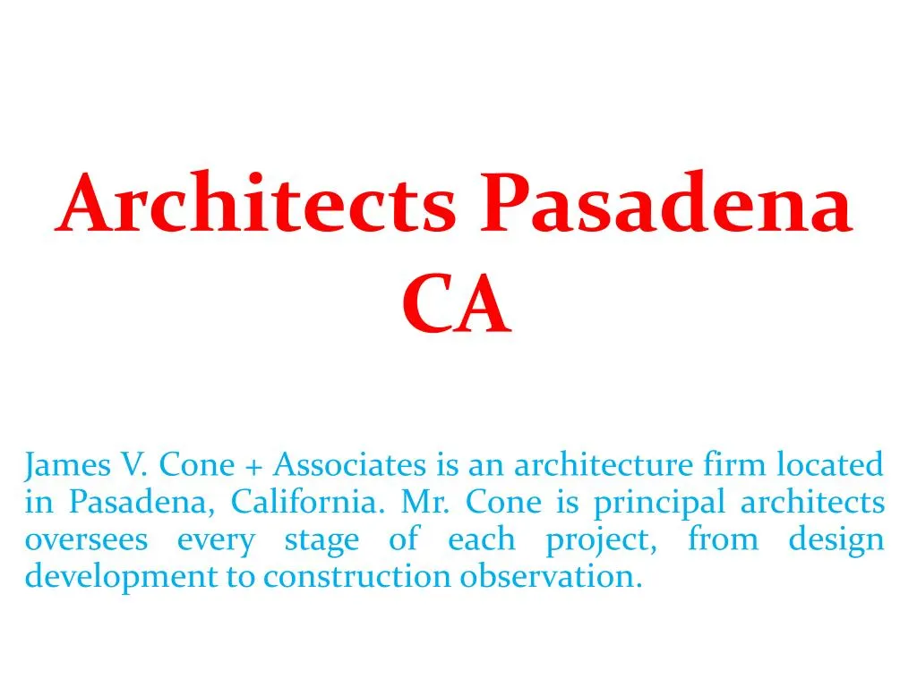 architects pasadena ca