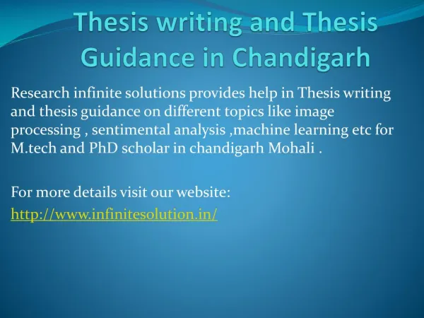 Thesis Guide in Chandigarh Mohali