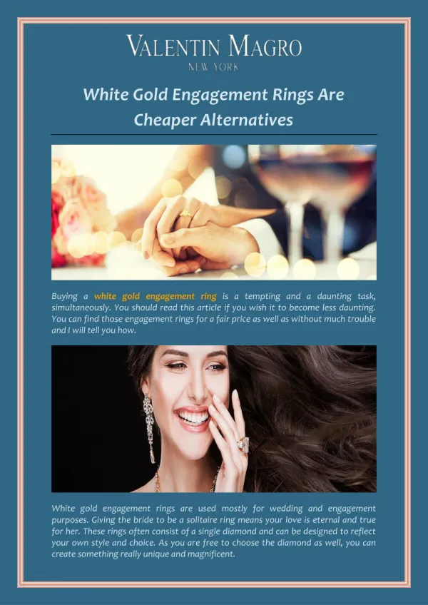 White Gold Engagement Rings Are Cheaper Alternatives