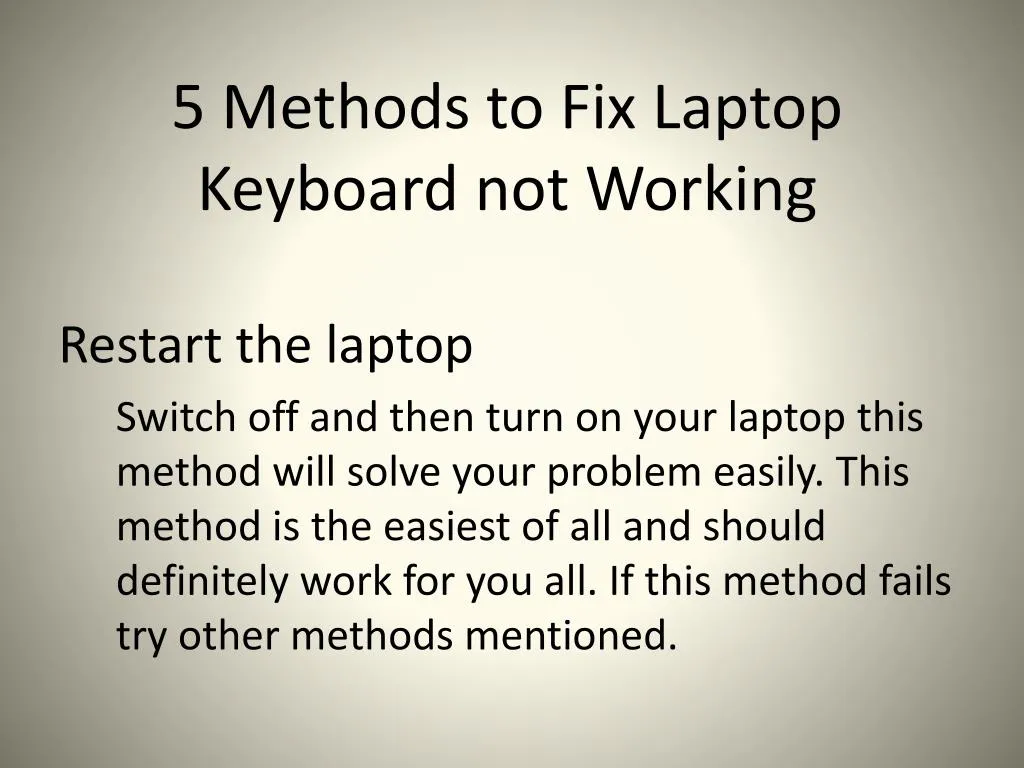 5 methods to fix l aptop keyboard not working