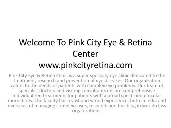 Pink City Eye & Retina Center