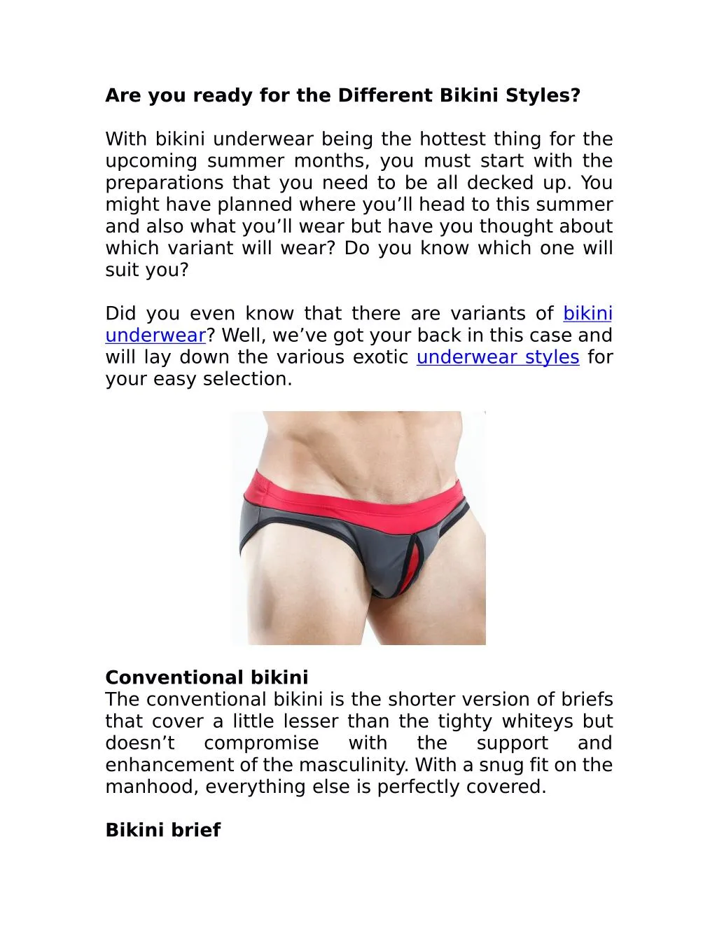 are you ready for the different bikini styles