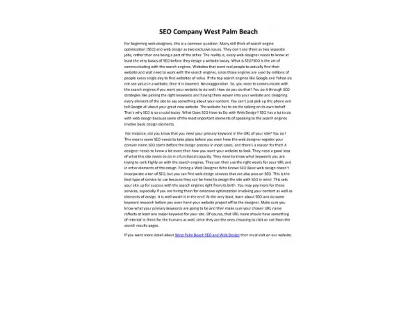 West Palm Beach SEO And Web Design