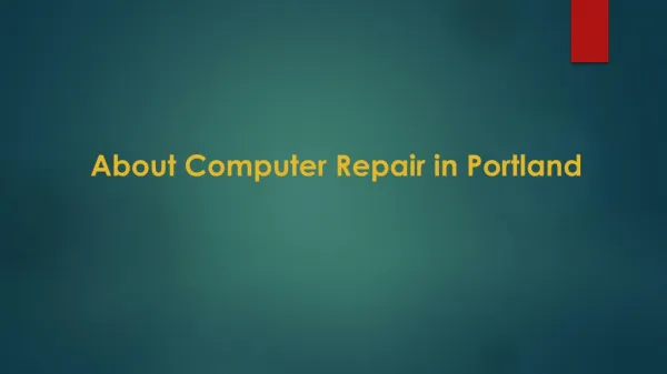 About Computer Repair in Portland