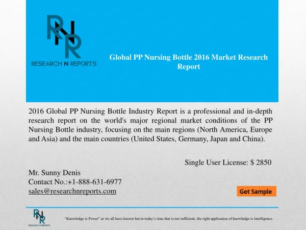 Global PP Nursing Bottle Market Trends & Forecast to 2021