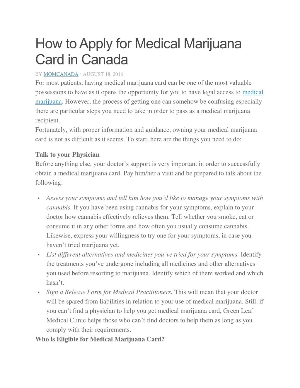 how to apply for medical marijuana card in canada