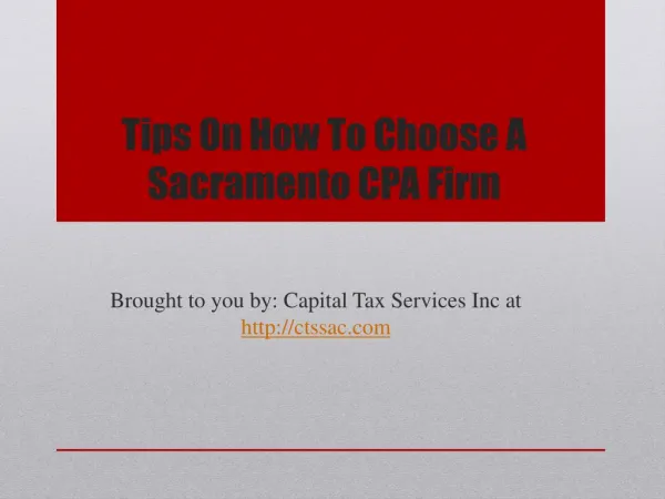 Tips on how to choose a sacramento cpa firm