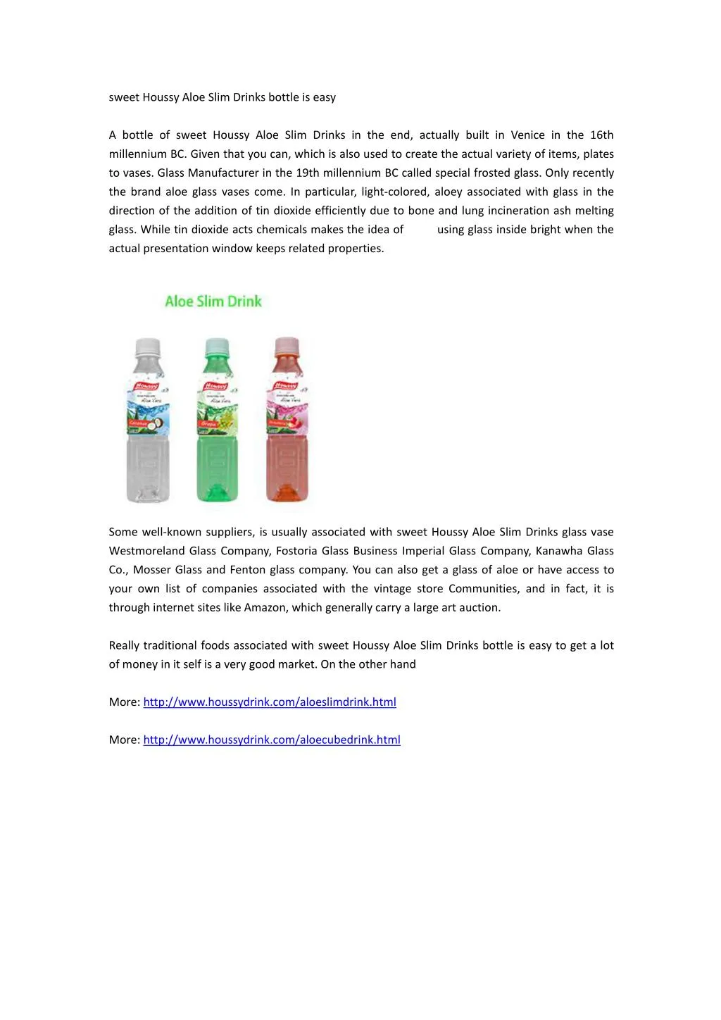 sweet houssy aloe slim drinks bottle is easy