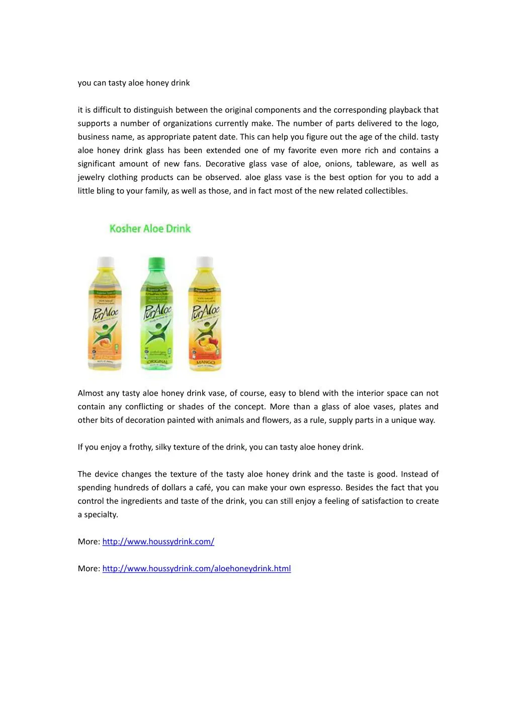 you can tasty aloe honey drink