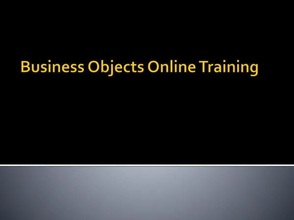 Business Object Online Training