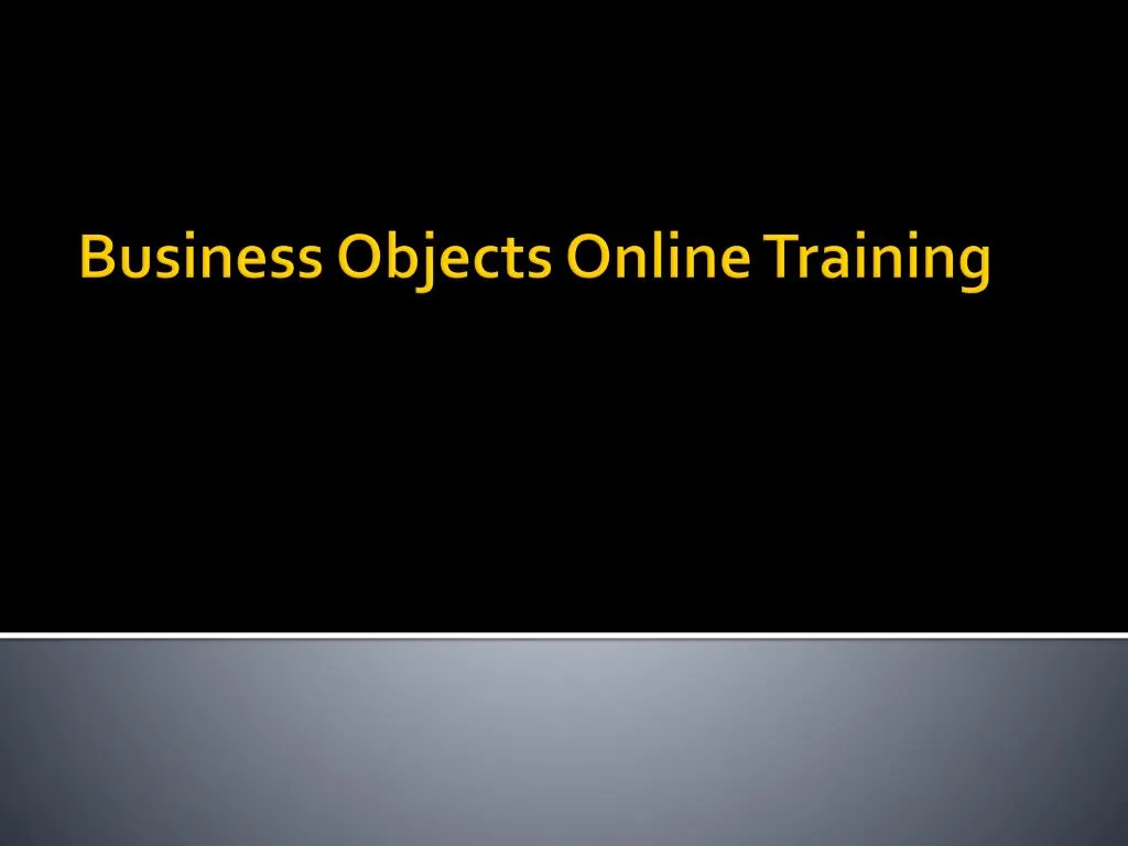 business objects online training
