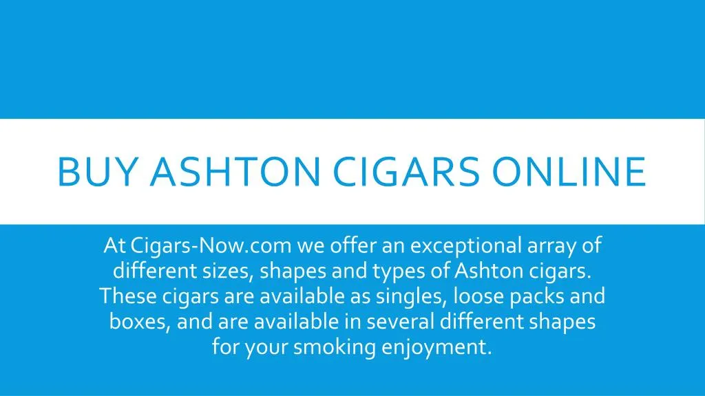 buy ashton cigars online