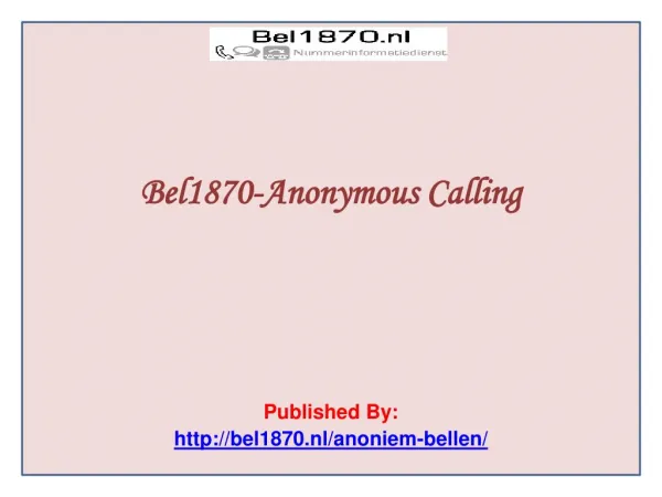 Bel1870-Anonymous Calling