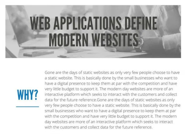 Web Applications Define Modern Websites