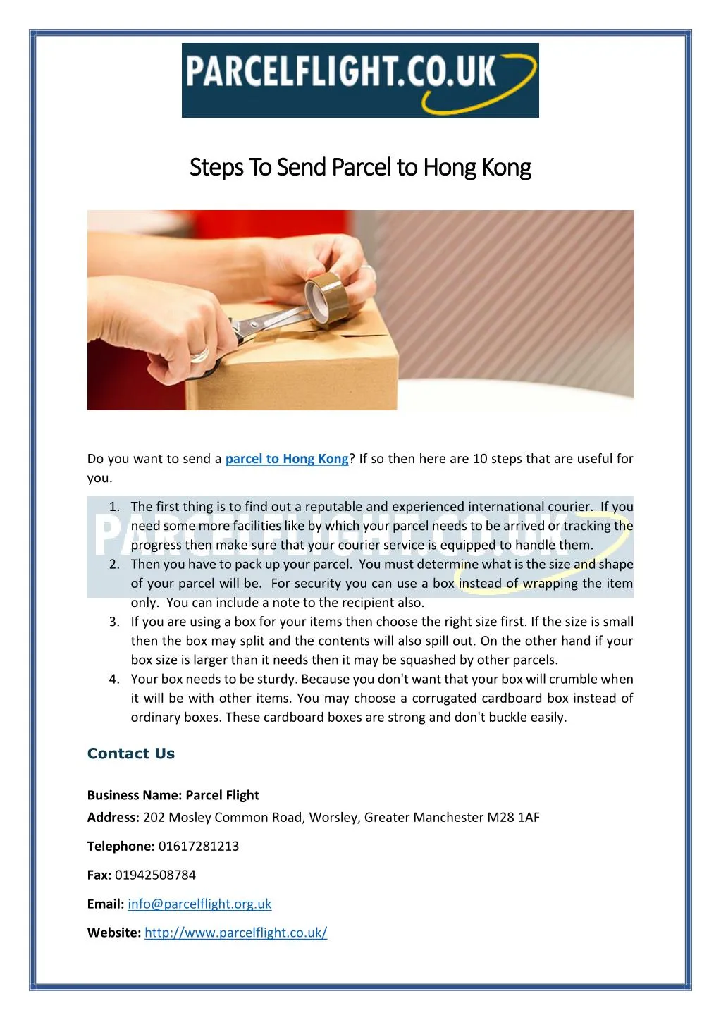 steps to send parcel to hong kong steps to send