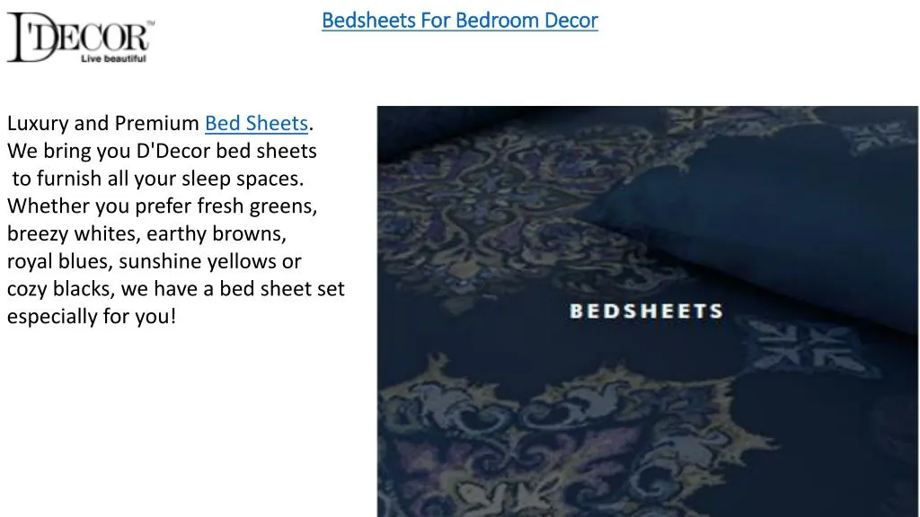 bedsheets for bedroom decor
