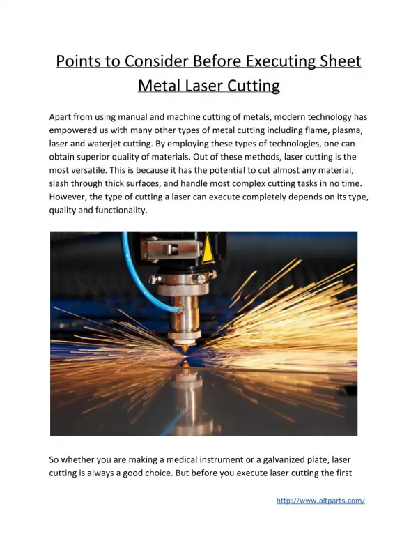 Points to Consider Before Executing Sheet Metal Laser Cutting