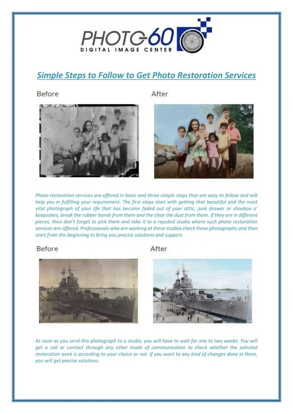 Simple Steps to Follow to Get Photo Restoration Services