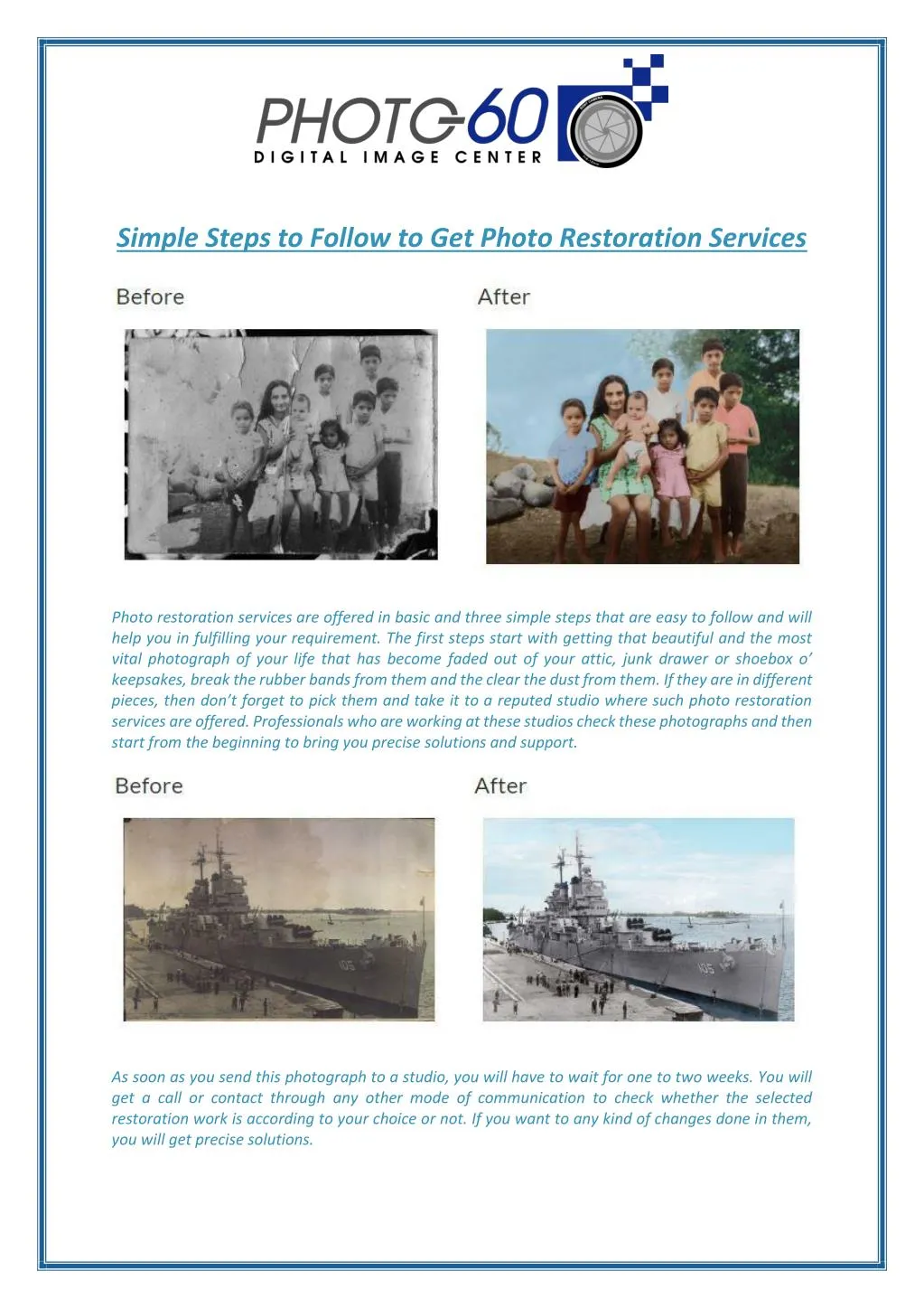 simple steps to follow to get photo restoration