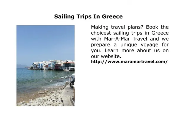 Sailing Trips In Greece