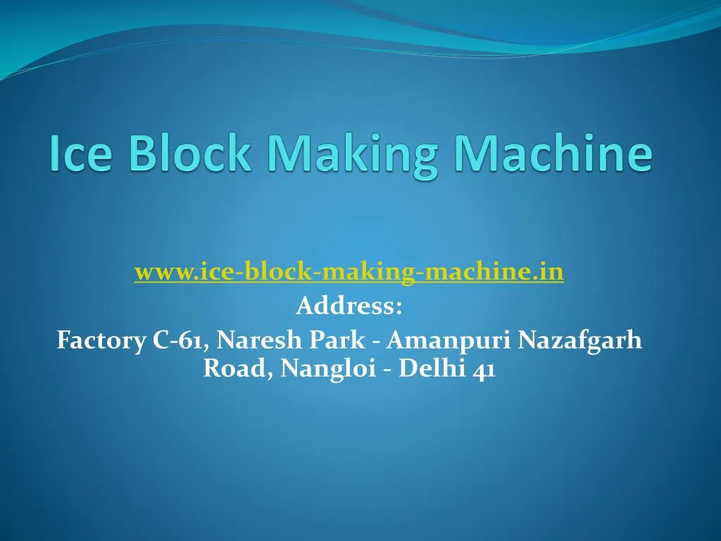 ice block making machine