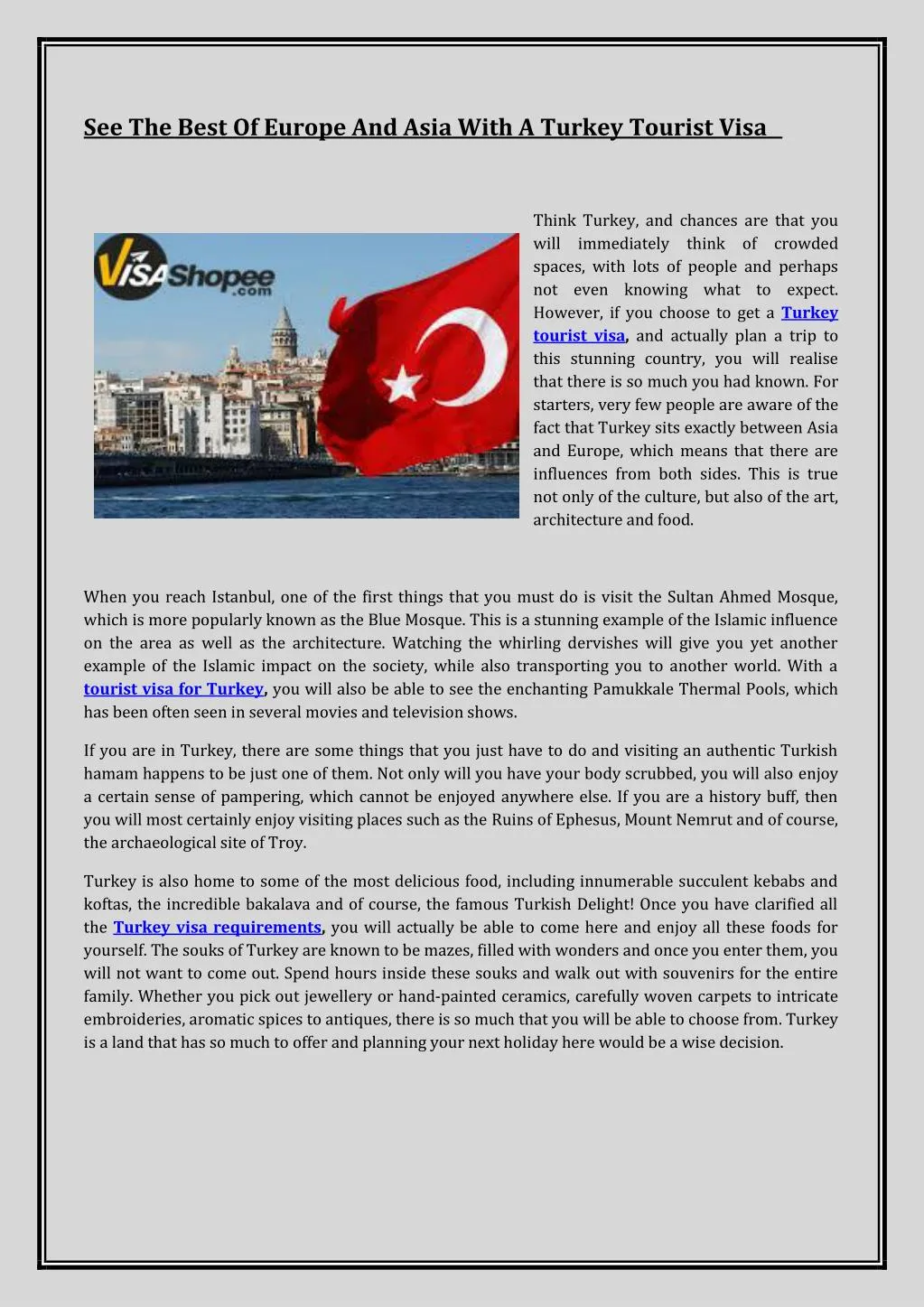 see the best of europe and asia with a turkey