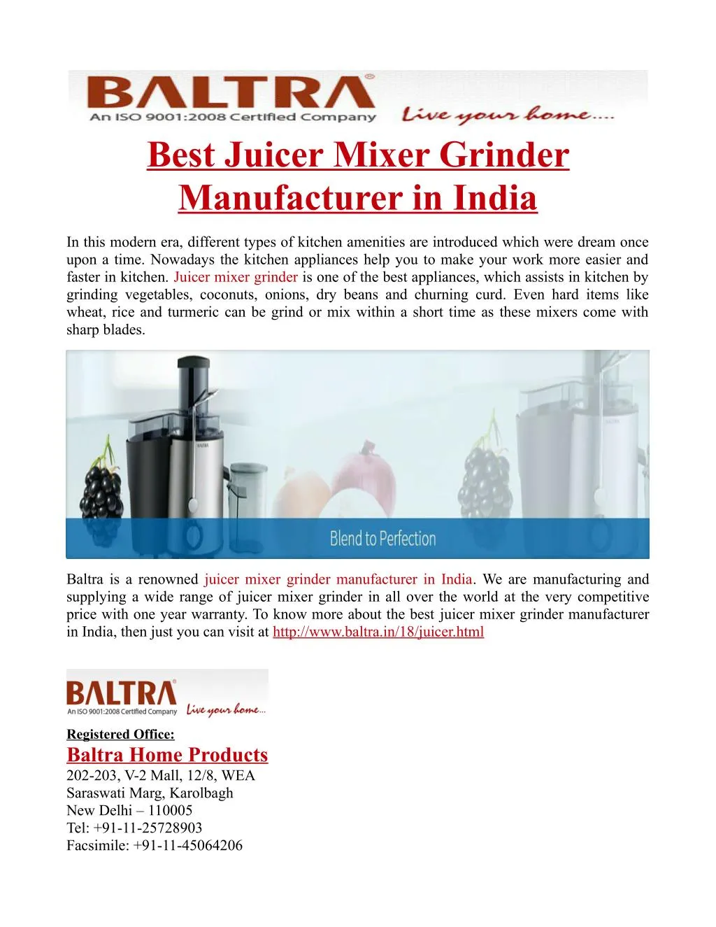 best juicer mixer grinder manufacturer in india