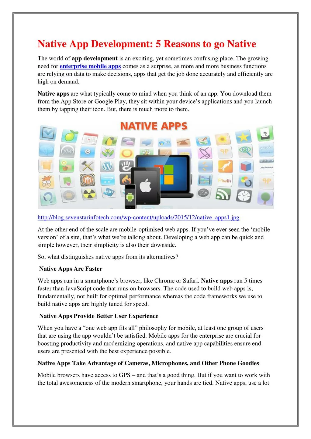 native app development 5 reasons to go native