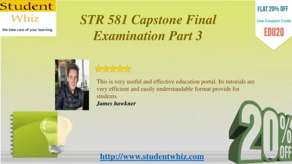 STR 581 week 6 capstone examination part 3 answers