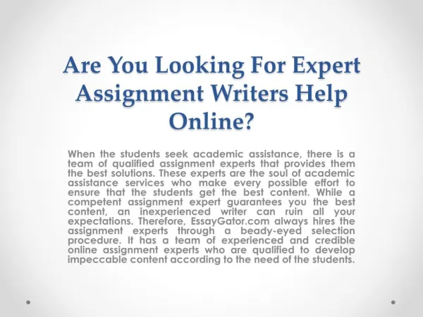Assignment Expert - PhD Qualified Online Assignment Experts in Australia