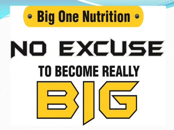 Big One Nutrition | No Excuse To Become Really Big