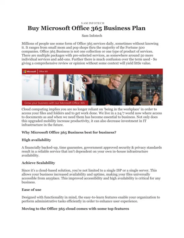 Buy Microsoft Office 365 Business Plan