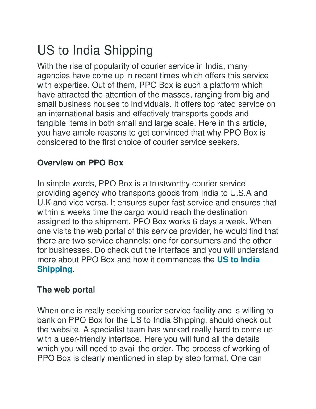 us to india shipping with the rise of popularity