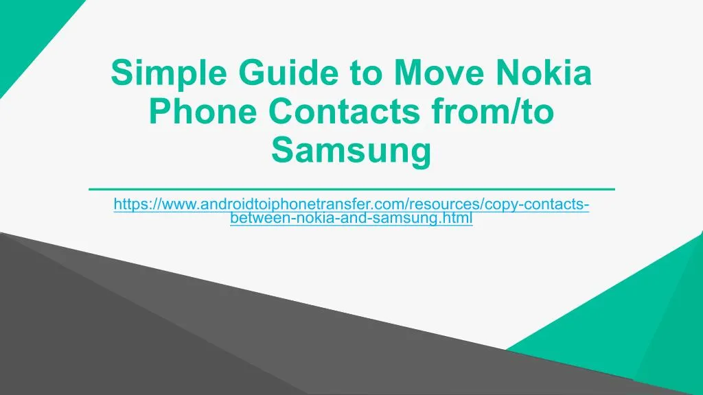 simple guide to move nokia phone contacts from