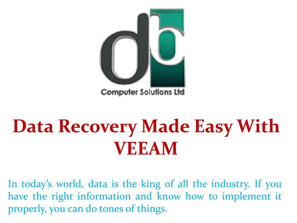 data recovery made easy with veeam