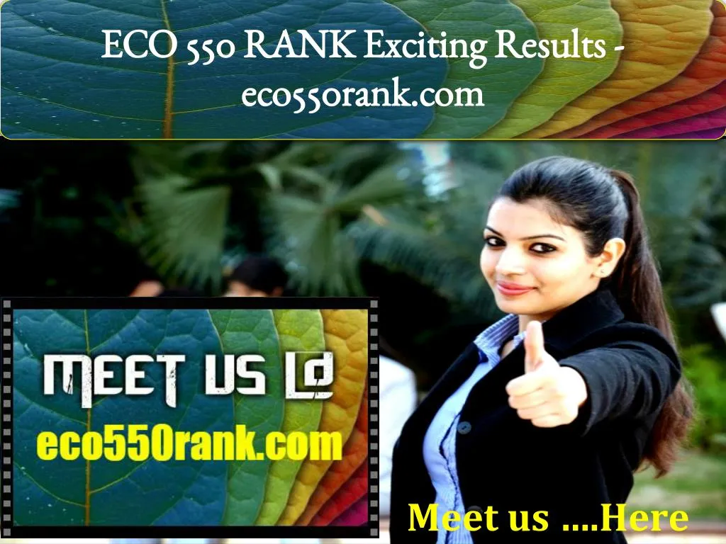 eco 550 rank exciting results eco550rank com