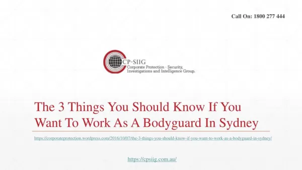 The 3 Things You Should Know If You Want To Work As A Bodyguard In Sydney