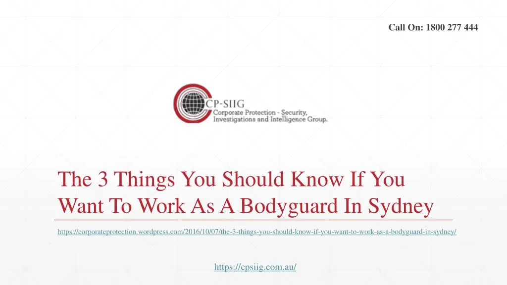 the 3 things you should know if you want to work as a bodyguard in sydney
