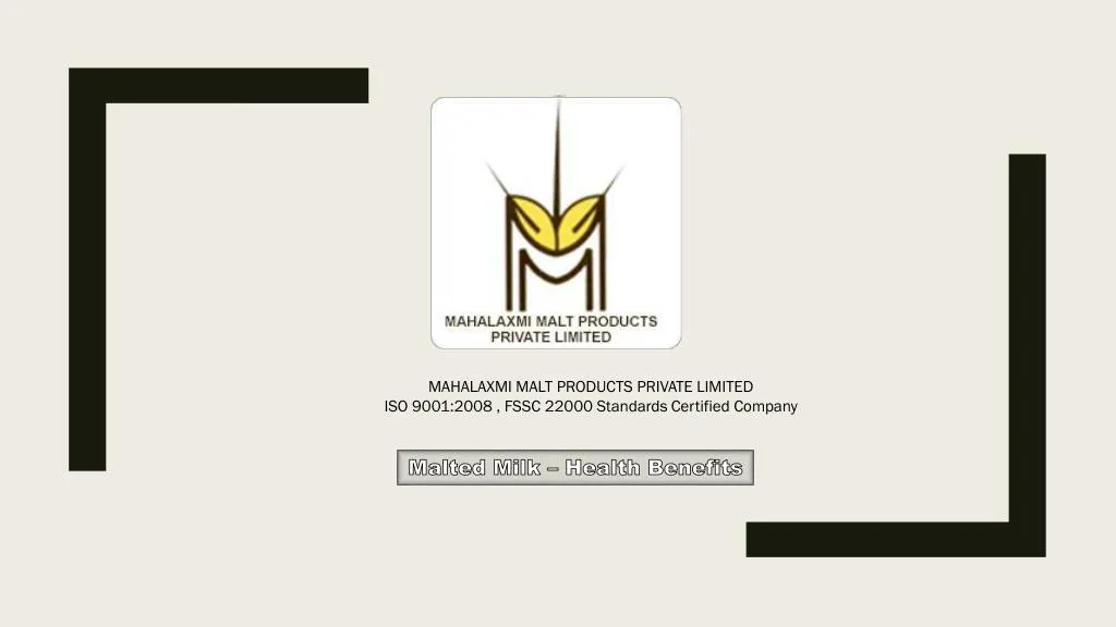 mahalaxmi malt products private limited iso 9001