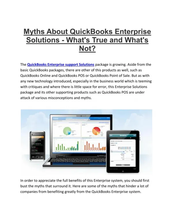 Myths About QuickBooks Enterprise Solutions - What's True and What's Not?